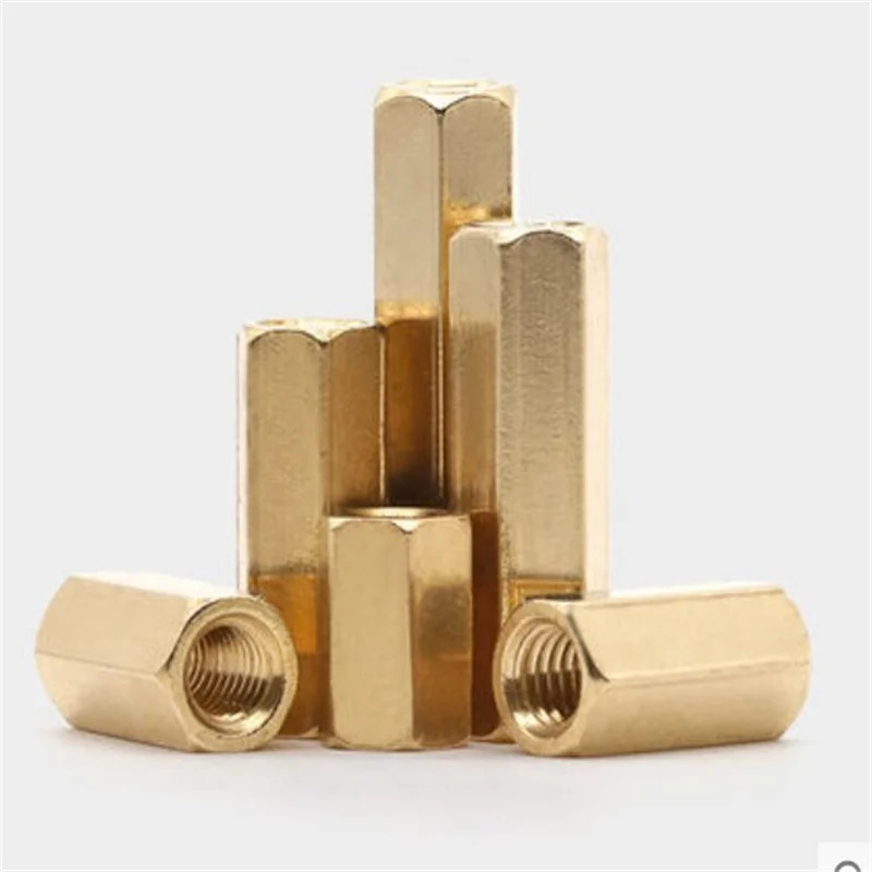 2-50pcs Hex Female to Female M2 M2.5 M3 M4 M5 M6  brass standoff spacer Hexagonal Stud Spacer Hollow Pillars