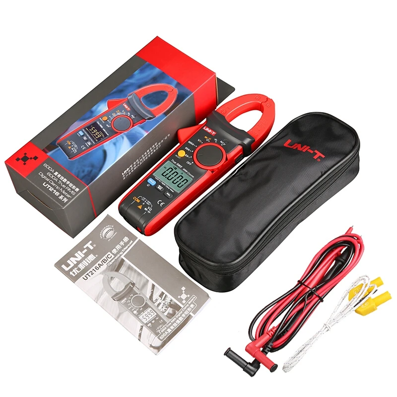 UNI-T UT216C/UT216D Digital Current Clamp True RMS 600A Digital   Clamp Meter NCV/VFC Frequency Capacitance Temperature Tester