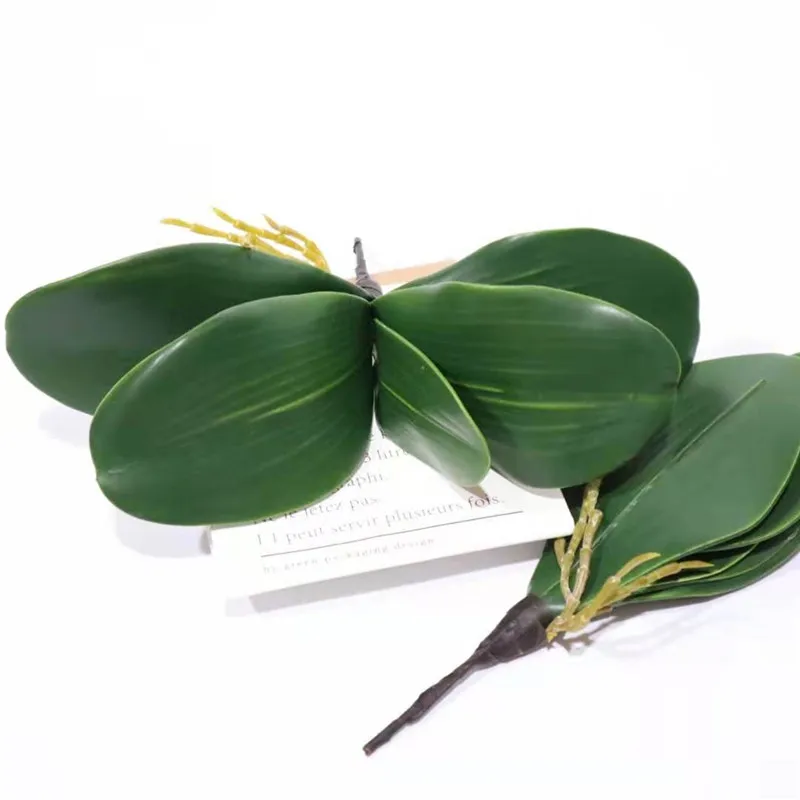 فراشة اصطناعية زهور الأوركيد والأوراق الخضراء ديكور المنزل نبات صناعي الزفاف غرفة المعيشة الجدول الديكور الملحقات