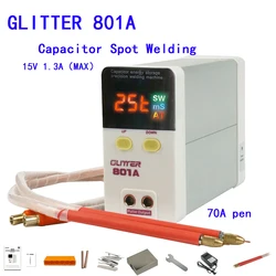 GLITTER 801A 9900W Capacitor energy storage battery Spot Welder small  DIY18650 Handheld LithiumBattery Spot Welding Machine