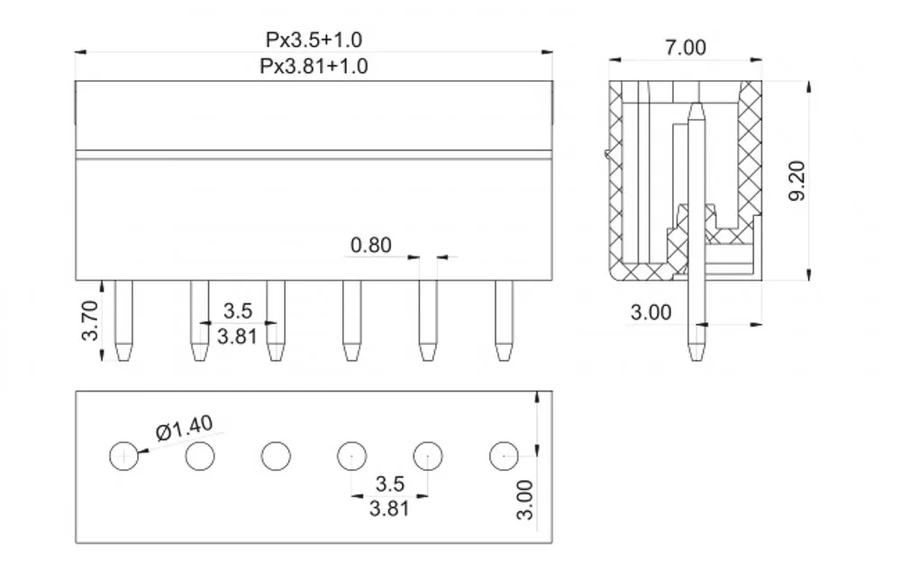 100 Stück 3,5mm Rastermaß KF2EDGK Schraubklemmen für Leiterplatten, rechtwinklige 2/3/4-polige Stecker/Buchsen, steckbare Morsettiera-Verbinder – Detail 1