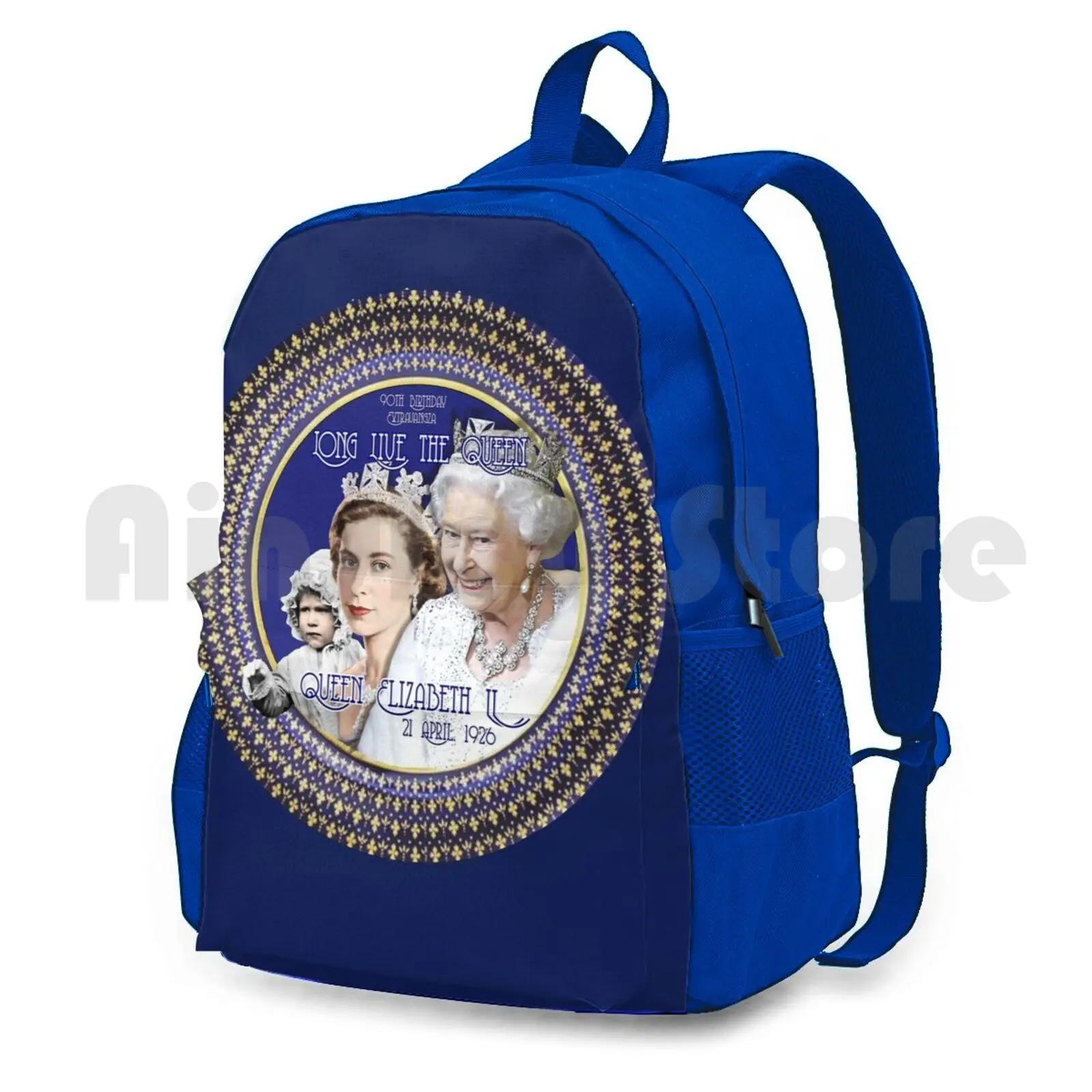 Queen Elizabeth , Happy 90Th วันเกิด-Collector ออกแบบเดินป่ากลางแจ้งกระเป๋าเป้สะพายหลังกันน้ำ Camping Queen Elizabeth 11