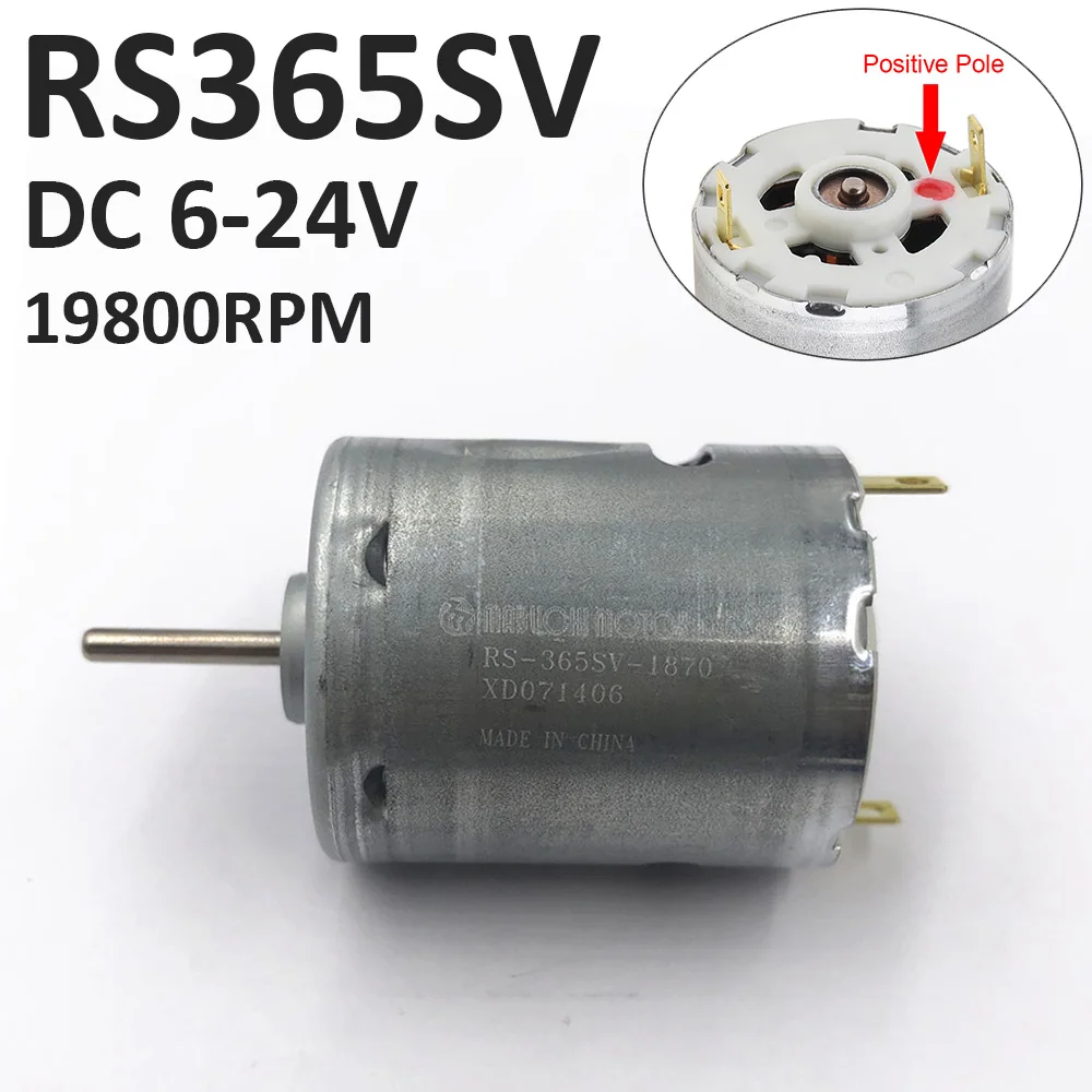 RS365SV DC6-24V 19800RPM DC Motor  High Speed Micro Carbon Brush DC Motor for Electronic Locks Intelligent Vehicles Robots