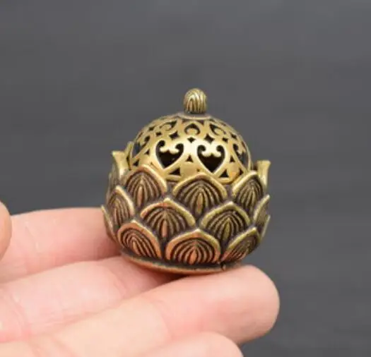 Chinese pure brass Small incense burner small statue #3