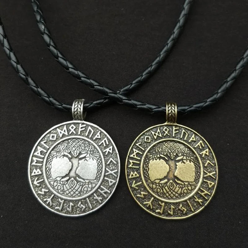 Antuqing Nordic Vikings Runes Tree of Life PENDANT Necklace Norse Mythology Men Amulet Talisman Charms Jewelry Dropshipping