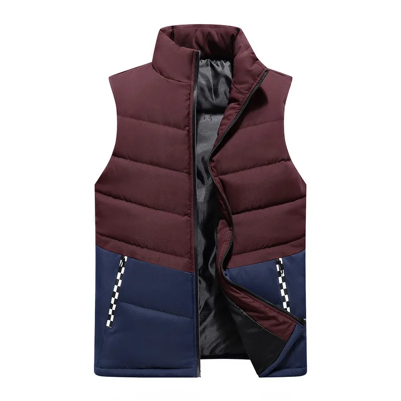 Plus Size L-8XL Sleeveless Jackets Mens Cotton Down Padded Vest Homme Thicken Patchwork Waistcoat Chalecos Para Hombre VT-272