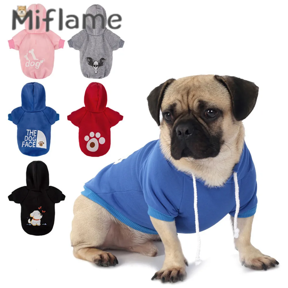 

Miflame Cute Cartoon Small Dogs Hoodies Winter Puppy Outfits Pomeranian Bichon Letter Printed Dog Clothes Plush Pet Cat Clothing