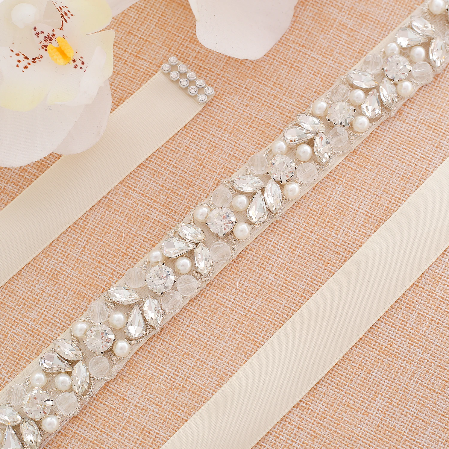 NZUK Beading Bridal Sash Crystal And Rhinestone Wedding Belt For Wedding Gown Handmade Wedding Accessories 