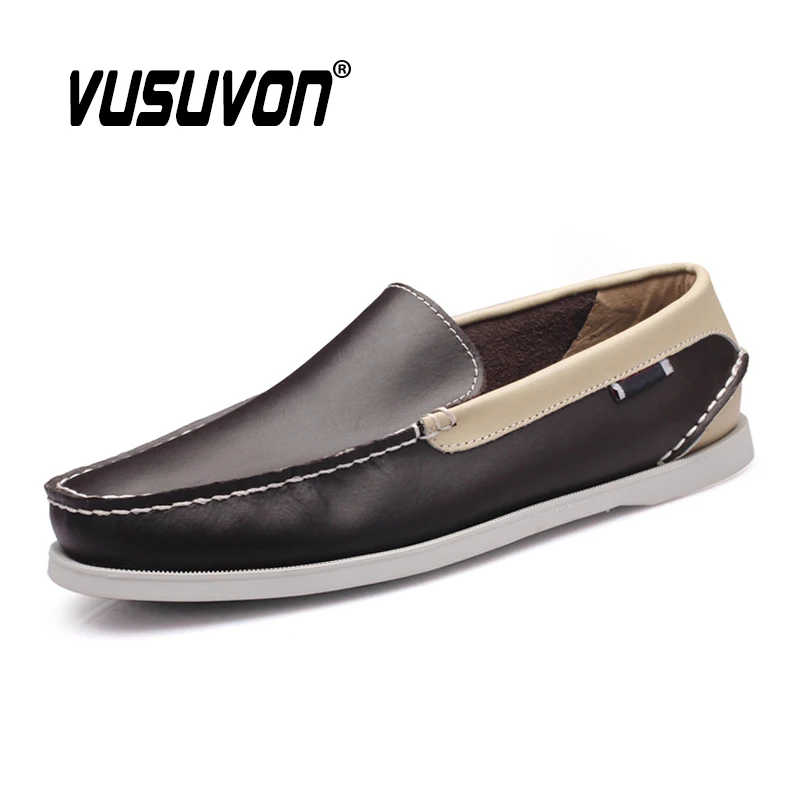 Big Size 2020 Men Loafers Summer Flats Brand Designer Men\'s Shoes Genuine Leather Dockside Boat Shoes Slip On Casual Shoes