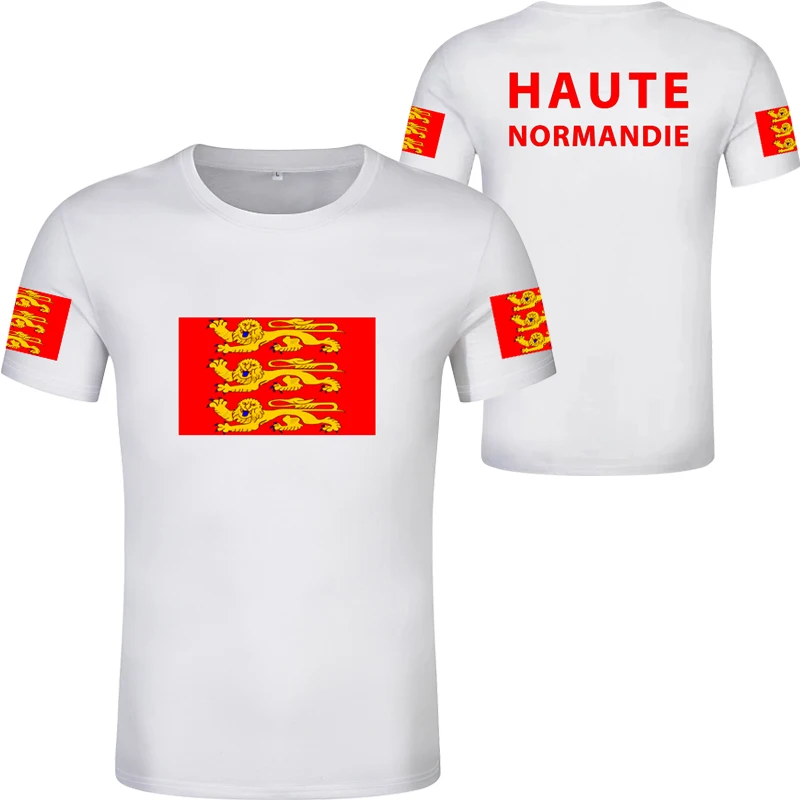 Haute Normandie T Shirt Free Custom Made Name Number Upper Normandy T-shirt Print Flag French Rouen Eure Seine Maritime Clothing