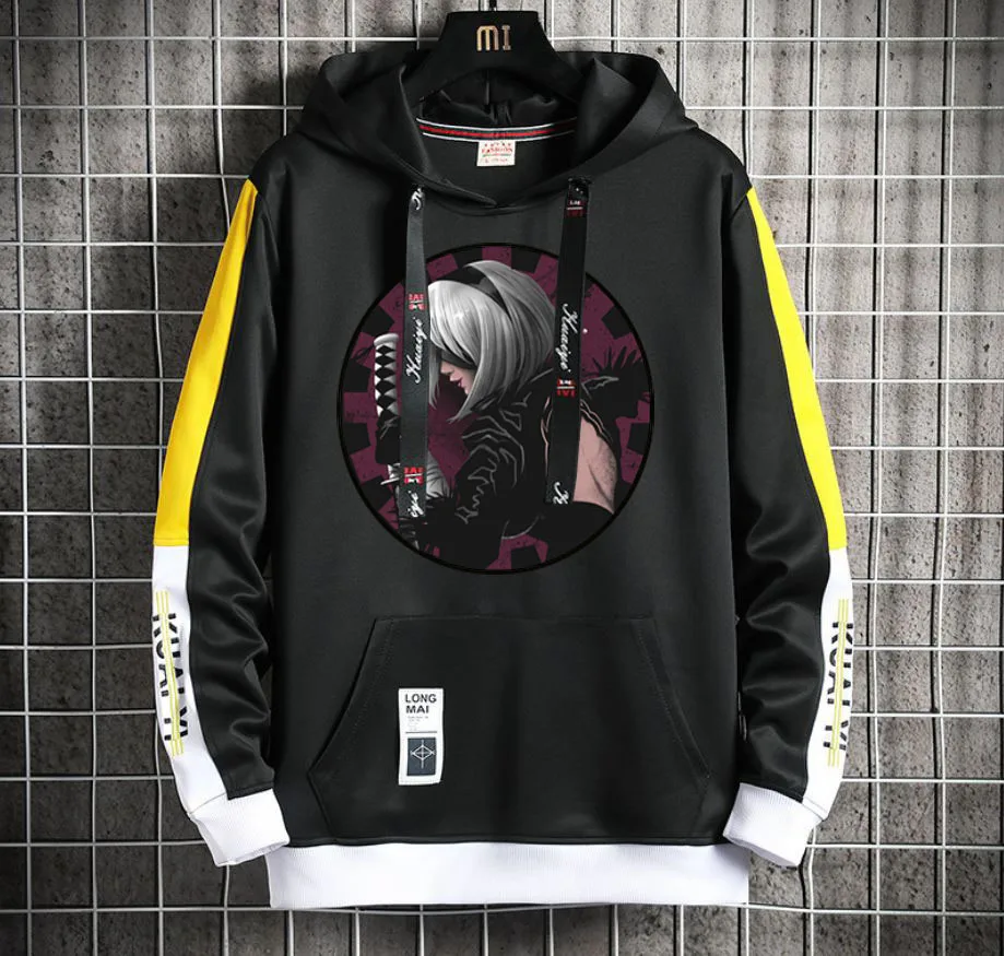 NieR:Automata Anime Hoodie Men/Women Popular Harajuku Hoodeds Pullover Streetwear Casual Fake Two-Piece coat jacket