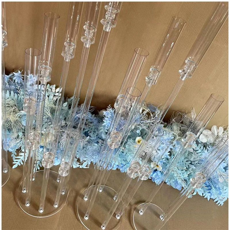 Clear Acrylic Candlesticks for Wedding Decoration, Centerpiece Candelabra, Candlesticks for Event Party, 14PCs