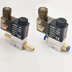 12V 24V 220V Pneumatic Electric Solenoid Valve 2 Position 2 Port Normally Closed Air Magnetic Valve 6mm 8mm Hose Barb Connection