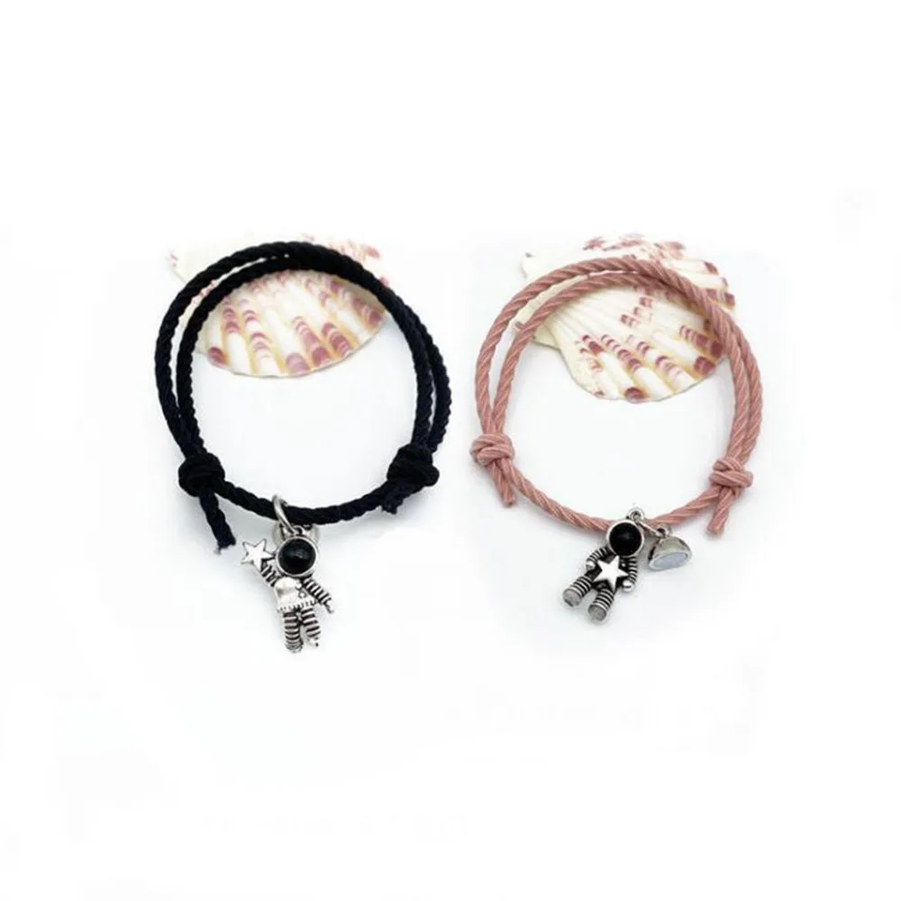 2024 New Magnet Couple Bracelet Star Astronaut Bracelet Attractive Fashion Valentine's Day Jewelry Gift 2 Pieces/Set