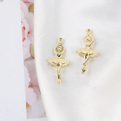 10pcs/pack Ballerina  Ballet dance Metal Charms for  Earring DIY Jewelry  Accessories 13x32mm