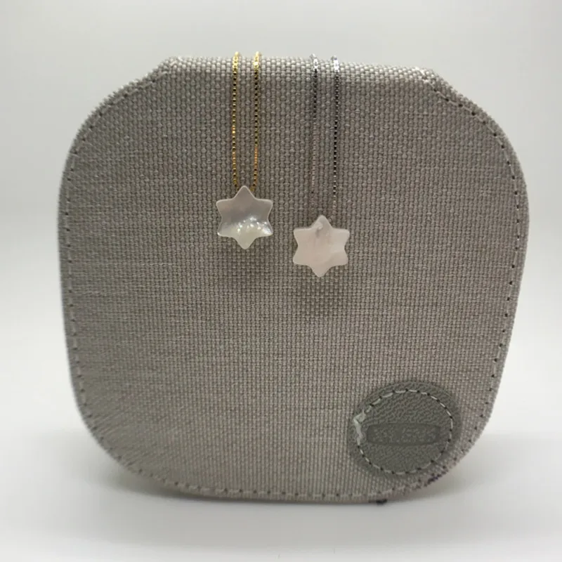 1PC Promotion Hill-san Lotus  10MM David Star  Mother of Pearl shell  925 Sterling Silver Box Chain Necklace