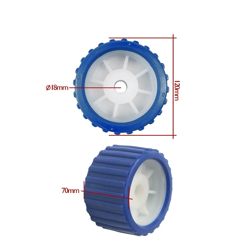 보트 트레일러 흔들림 롤러. 4 "블루 리브 18mm 보어. 소프트 흔들림 롤러