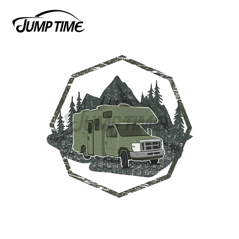 Автомобильная наклейка JumpTime для кемпера, 13x12 см, модная наклейка на автомобиль в стиле ретро с царапинами и прикусом, подходит для складывания GTR EVO SX