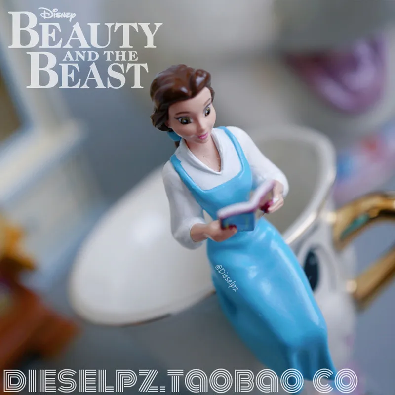 1PCS  6.5cm Superior quality DISNEY  Beauty and the Beast Bell Princess cup edge doll ornaments collection ornaments