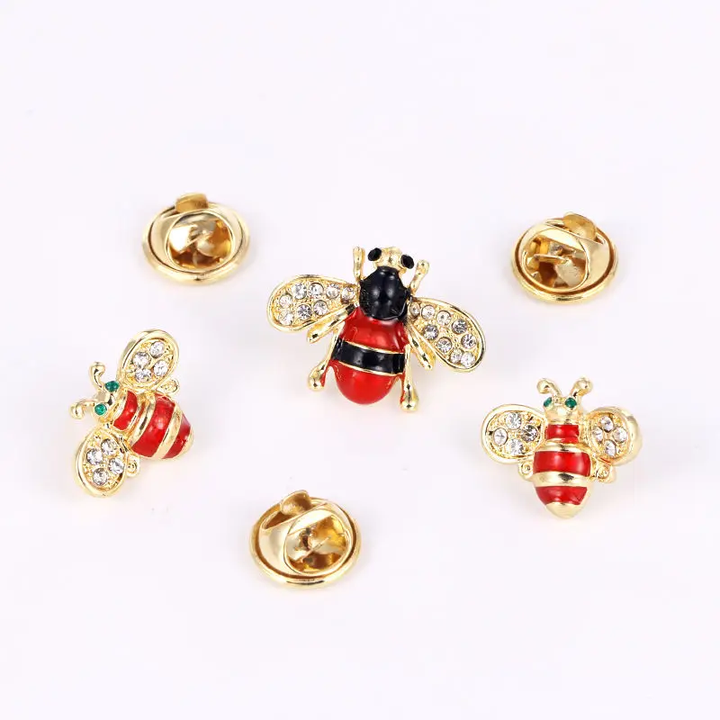 1/2/3/4pcs new cute bee brooch badge fashion bumblebee corsage clothing accessories collar pin dripping diamond brooches jewelry