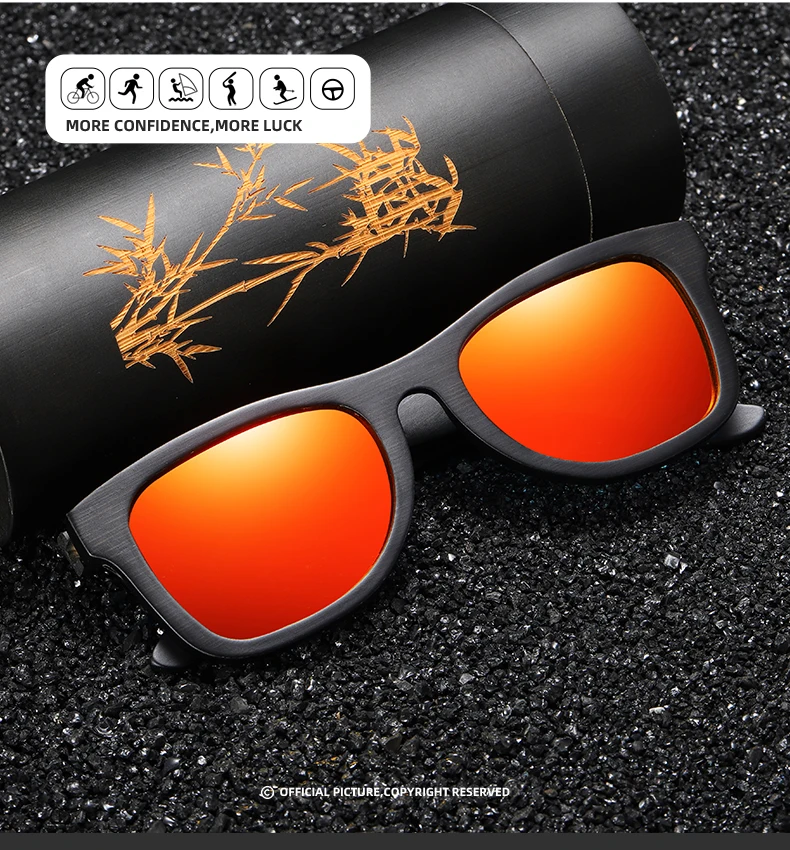 GM Holz-Sonnenbrille für Herren und Damen Luxus-Marken-Designer Polarisierte Sonnenbrillen Vintage-Sonnenbrille Damen-Brillen mit Papierbox – Detail 5