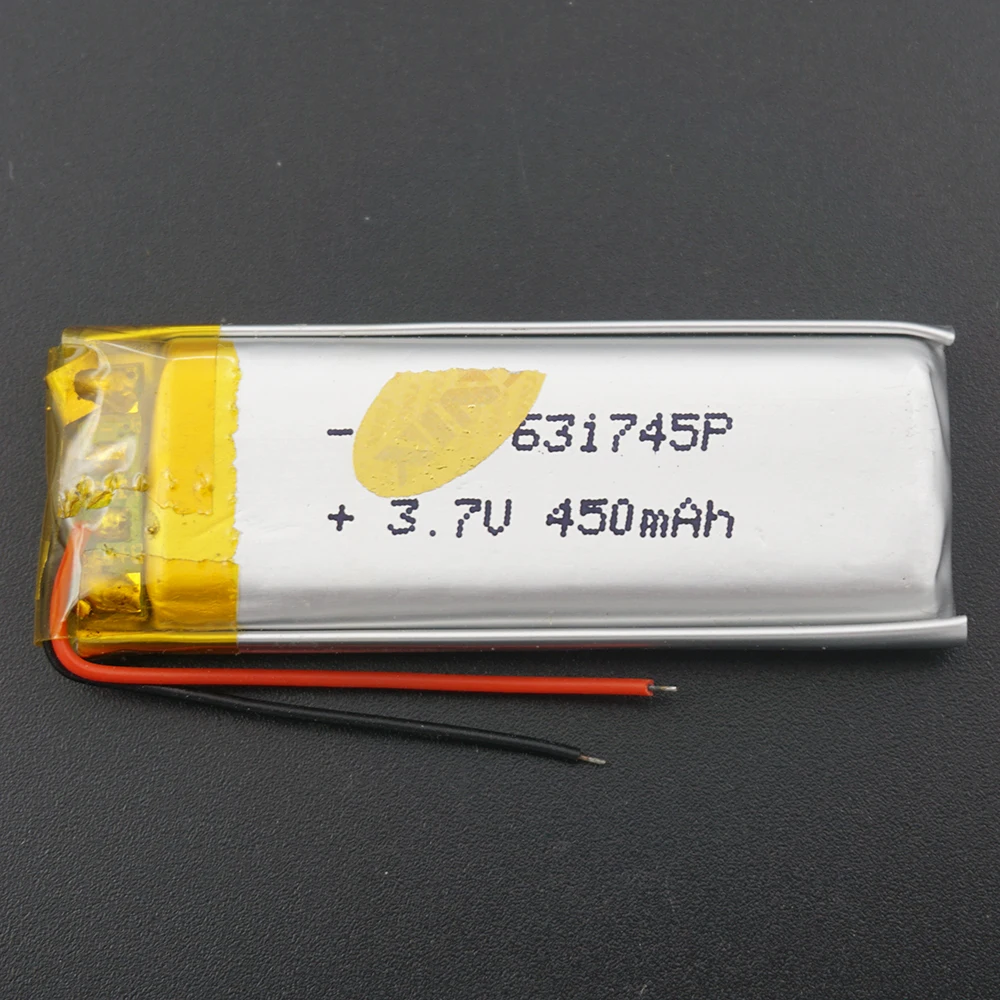 10pcs 3.7V 450 mAh 631745 Polymer Li Lithium Lipo Battery For MP4 Music Player Camera GPS Driving Recorder Speaker
