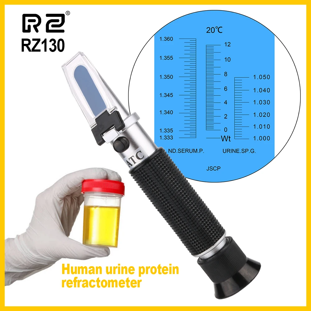 RZ Human Clinical Urine Protein Tester 0-12g/dl Serum Protein Urine SG RI Tri Scale ATC Refractometer