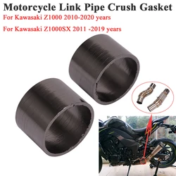 Joint d'écrasement d'échappement de tuyau d'accès de moto, joint de tuyau intermédiaire modifié, Kawasaki Z1000, Z1000SX, 2010-2020, 2 pièces