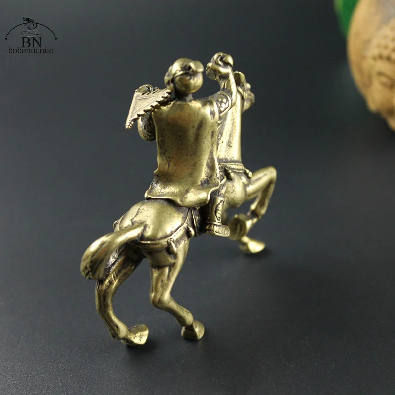 Pure Copper Monkey Riding Horse Statue Miniature Figurines Home Desk Feng Shui Ornaments Crafts Decor Bring Good Luck And Wealth