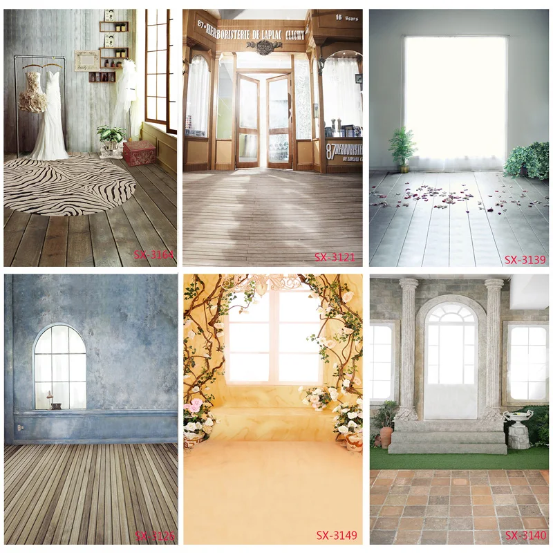 

SHENGYONGBAO Vinyl Photography Backdrops Prop Flower Wood Floor Castle Wedding Theme Photo Studio Background YXFL-55