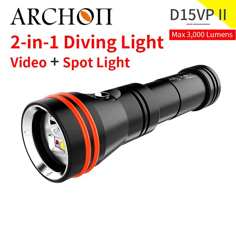 Imagem -04 - Archon-mergulho Vídeo Luz D15vp ii W21vpii Mergulhador Subaquático Lanterna Led Max 3000 Lumens Lanterna Impermeável Carregamento Usb