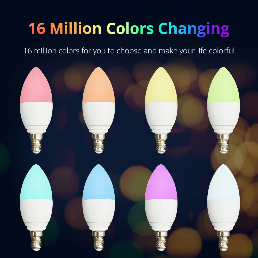 Zemismart Tuya Zigbee 3.0 E14 Smart Candle Bulb 5W Led Light Bulb RGBW Dimmable Bulb Smart Life Alexa Google Home Smartthings