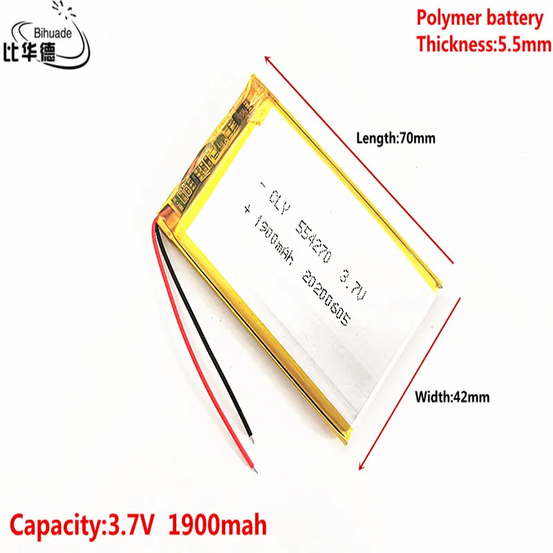 Good Qulity 3.7V,1900mAH 554270 Liter energy battery Polymer lithium ion / Li-ion battery for tablet pc BANK,GPS,mp3,mp4