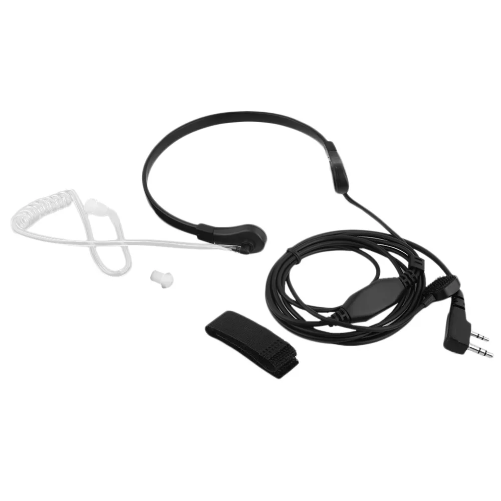 2pcs 2 Pin Vibration Throat Mic Microphone Headset Earpiece Covert Tube PTT For Retevis H777 RT3 RT-5R TYT QUANSHENG Ham Radio