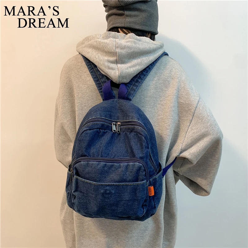 Mara\'s Dream Casual Large Capacity Denim Women Backpacks High Quality Ladies Daily Travel Bag Teenagers Girls School Schoolbag