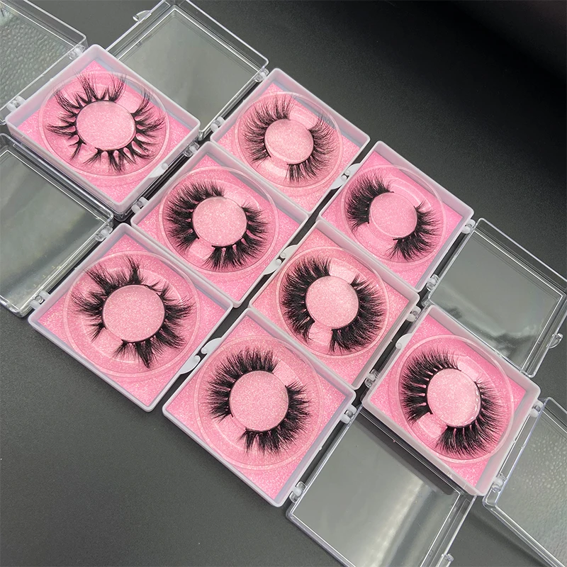 F5D Dramatic Mink Lashes Wispy Fluffy Eyelashes 3D Handmade Bulk Mink Eyelashes Packaging Boxes Custom Logo Soft Wispy Eyelashes