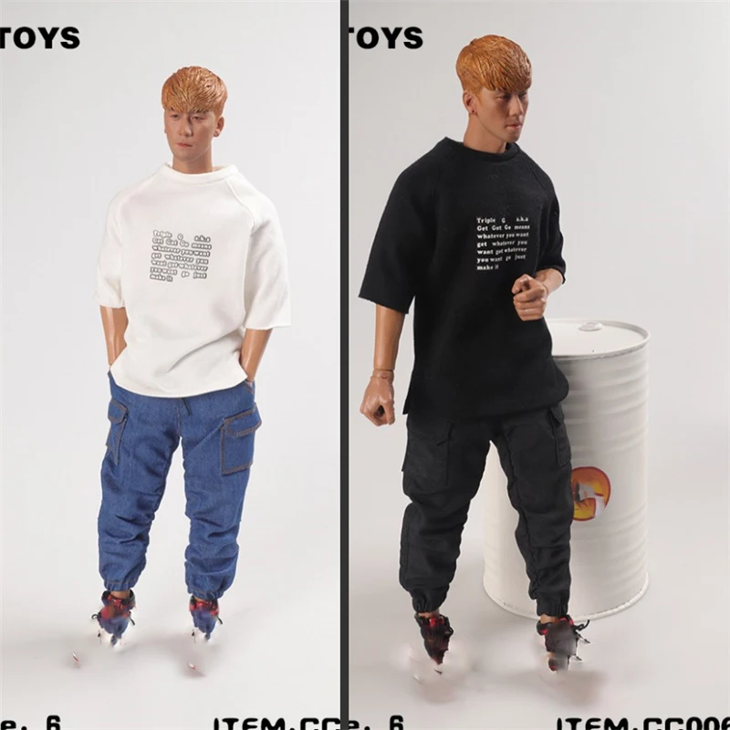 

CCTOYS 1/6 Scale Soldier Costume CC006 Model Trendy T-shirt Top Loose Printed T-shirt for 12" Action Figure Model Doll