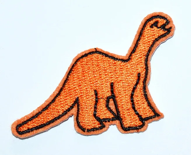 100x Orange Dinosaur Jurassic Animal Wild Life Iron on Patch Embroidered Iron on Patch (≈ 6.1 * 3.3 cm)