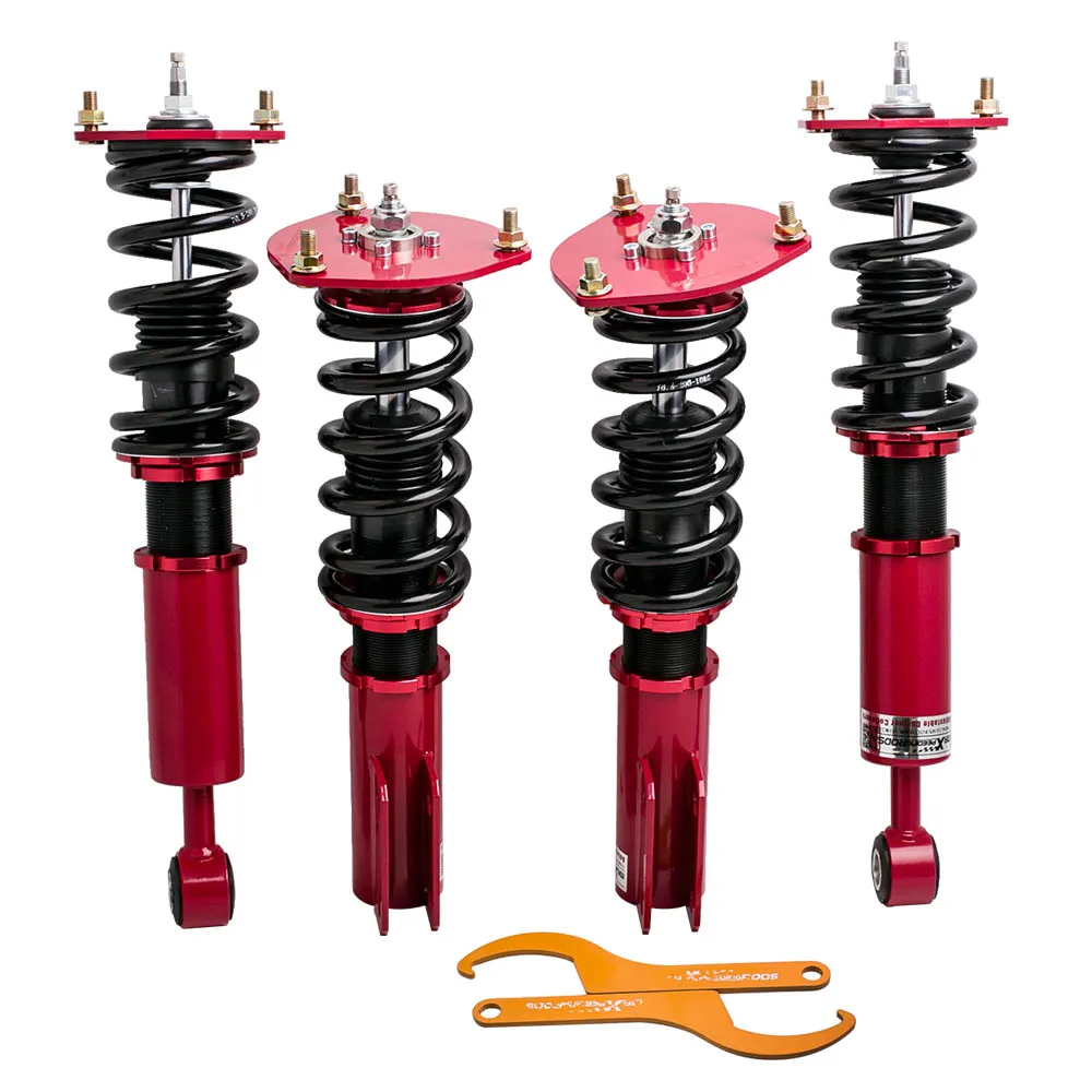 MAXPEEDINGRODS 24 Ways adjustable Damper Coilovers for Mitsubishi 3000GT FWD 1991-1999 3.0L Shock Suspension