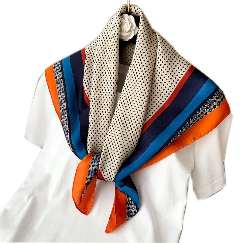 New 2022 Fashion Kerchief Small Silk Neck Scarf For Women 70*70 Hijab Scarfs Female Shawls Bags Scarves Lady Bandana Foulard