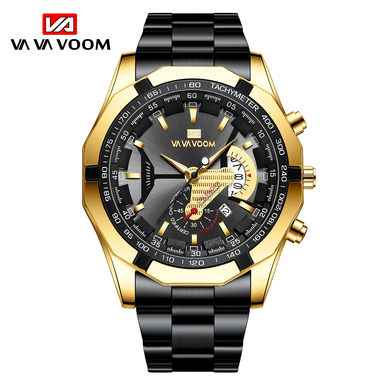 

2021New Black Rose Gold Men Fashion Simple Top Stainless Steel Waterproof Luminous Calendar Quartz Men's Watch Relogio Masculino