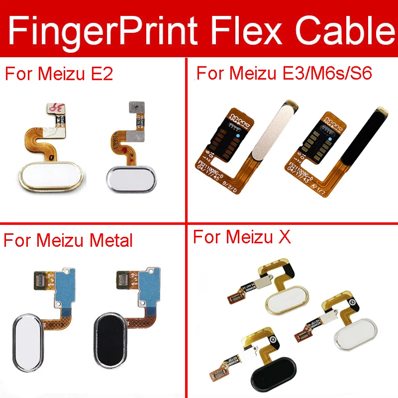 

Home Button For Meizu Blue Charm E2 E3 X M6s S6 Metal Key Return Button Fingerprint Sensor Flex Cable Ribbon Replacement Repair