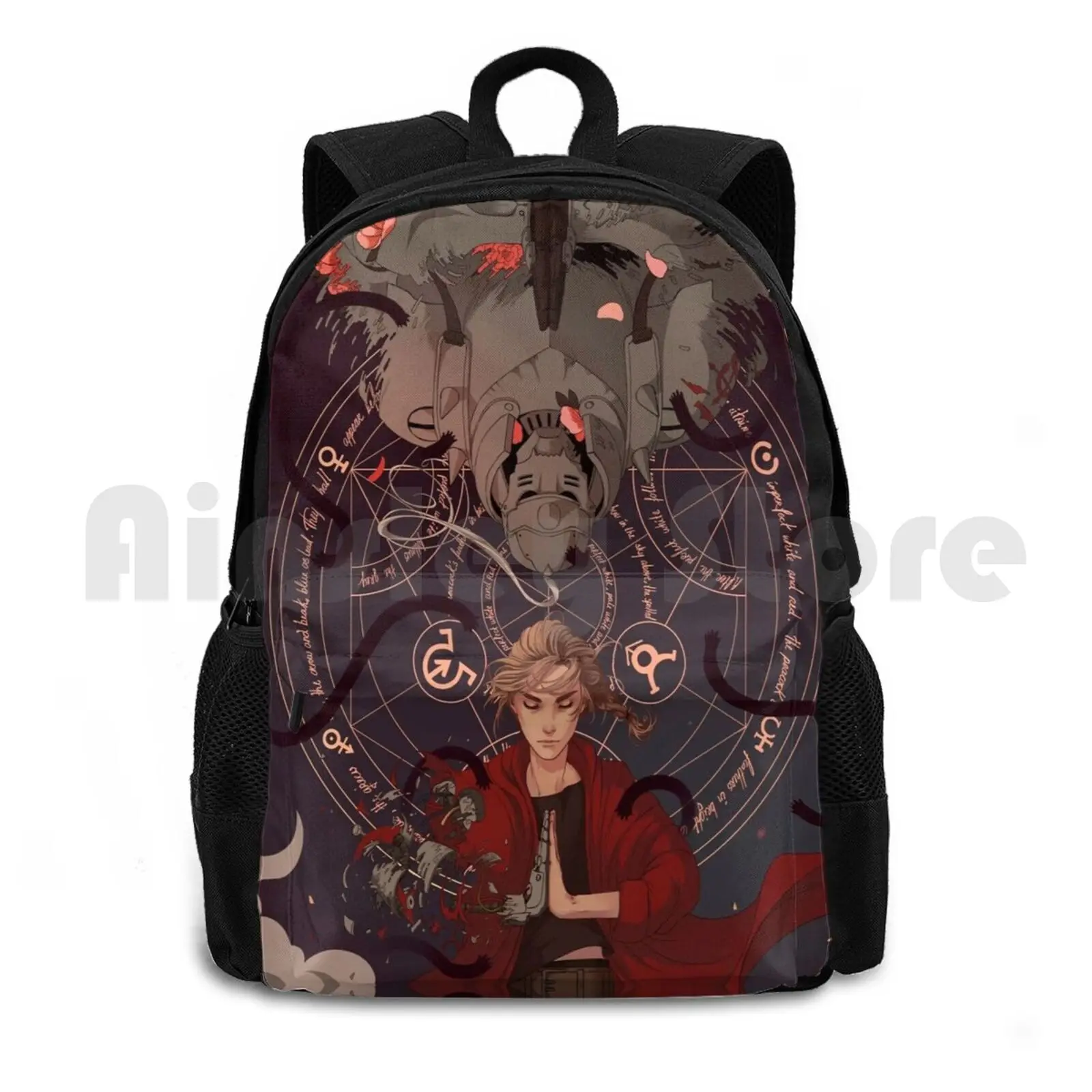 

Full Metal Alchemist Outdoor Hiking Backpack Waterproof Camping Travel Full Metal Alchemist Hiromu Arakawa Brotherhood