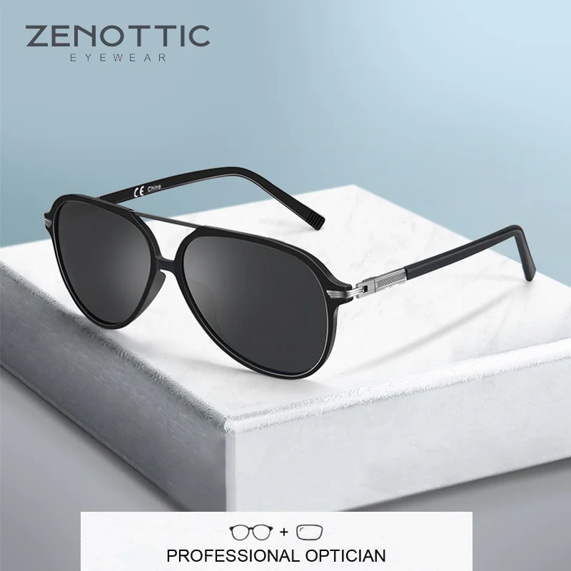 ZENOTTIC Prescription Sunglasses Men Polarized Optical Sun Glasses For Women Retro Bifocal Shades Myopia Progressive Eyeglasses