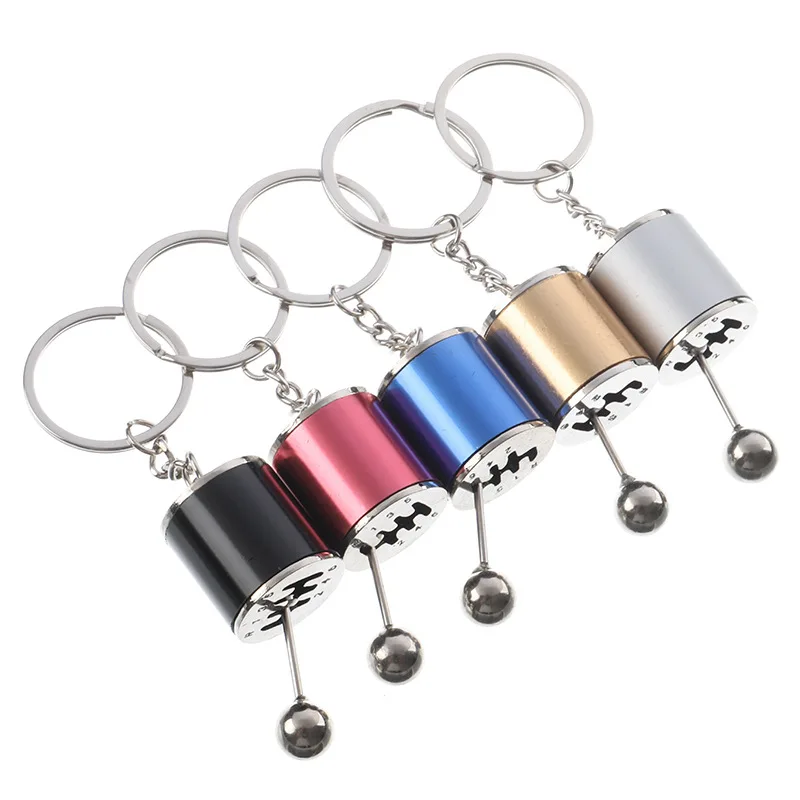 Six Speed Manual Gearbox Transmission Shift Fidget Toy Keychain 5 Colors Keyring Turbo Keychains Gear Head Key Chain Wave Box