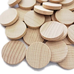 100pcs Round Wood Coins Tags Wooden Tags for Birthday Boards, Chore Boards Unfinished Wood Circles Wood Discs