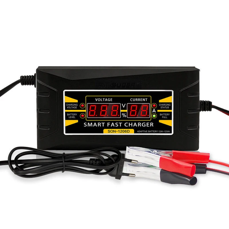 

12V 6A 10A Car Fast Battery Charger For Wet Dry Lead Acid Digital LCD Display Smart Motorcycle Fast Battery Charger