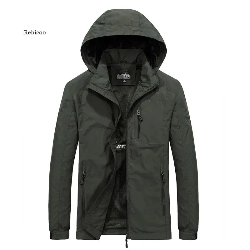 

Men's Windbreaker Jackets Waterproof Military Hooded Water Proof Wind Breaker Casual Coat Male Clothing Autumn Jackets Men