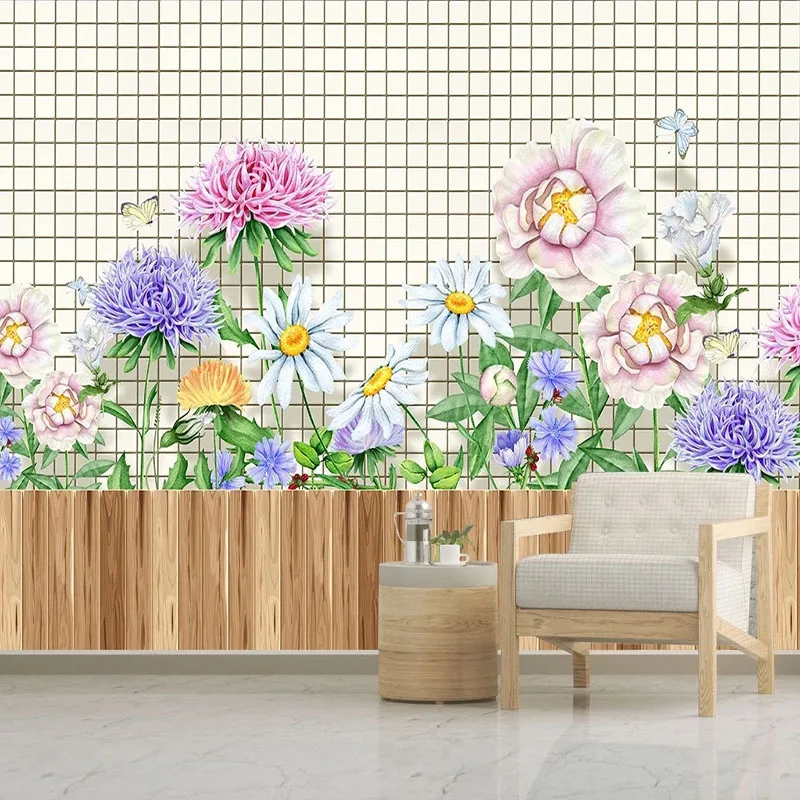 Custom Photo Wallpaper 3D Stereo Flower Mural Living Room TV Sofa Bedroom Home Decor Fresco Wall Painting Papel De Parede Sala