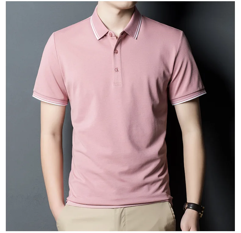 youpin 2023 summer short-sleeved new t-shirt men's polo shirt ice silk pure color casual men's clothing